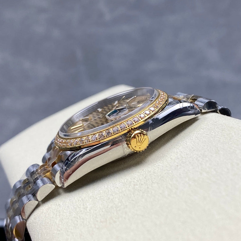 Rolex "Date Just Two Tone Gold" 36mm Diamond Bezel Woman