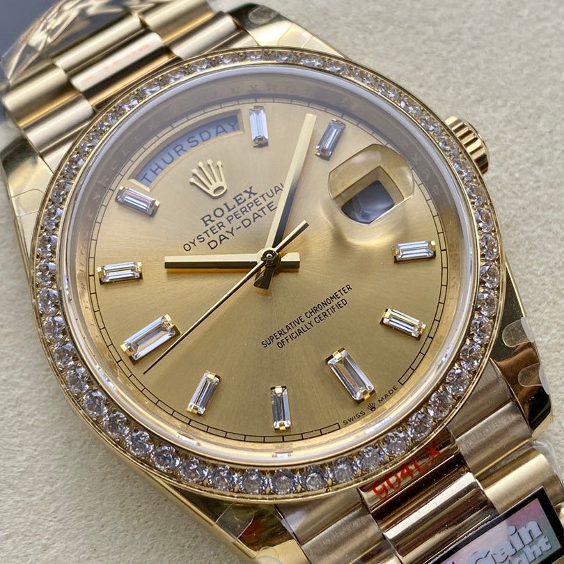Rolex "Day Date Gold dial with Diamond