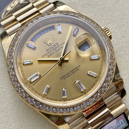 Rolex "Day Date Gold dial with Diamond
