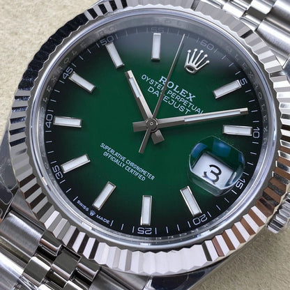 Rolex "Date Just Ombré Green Dial