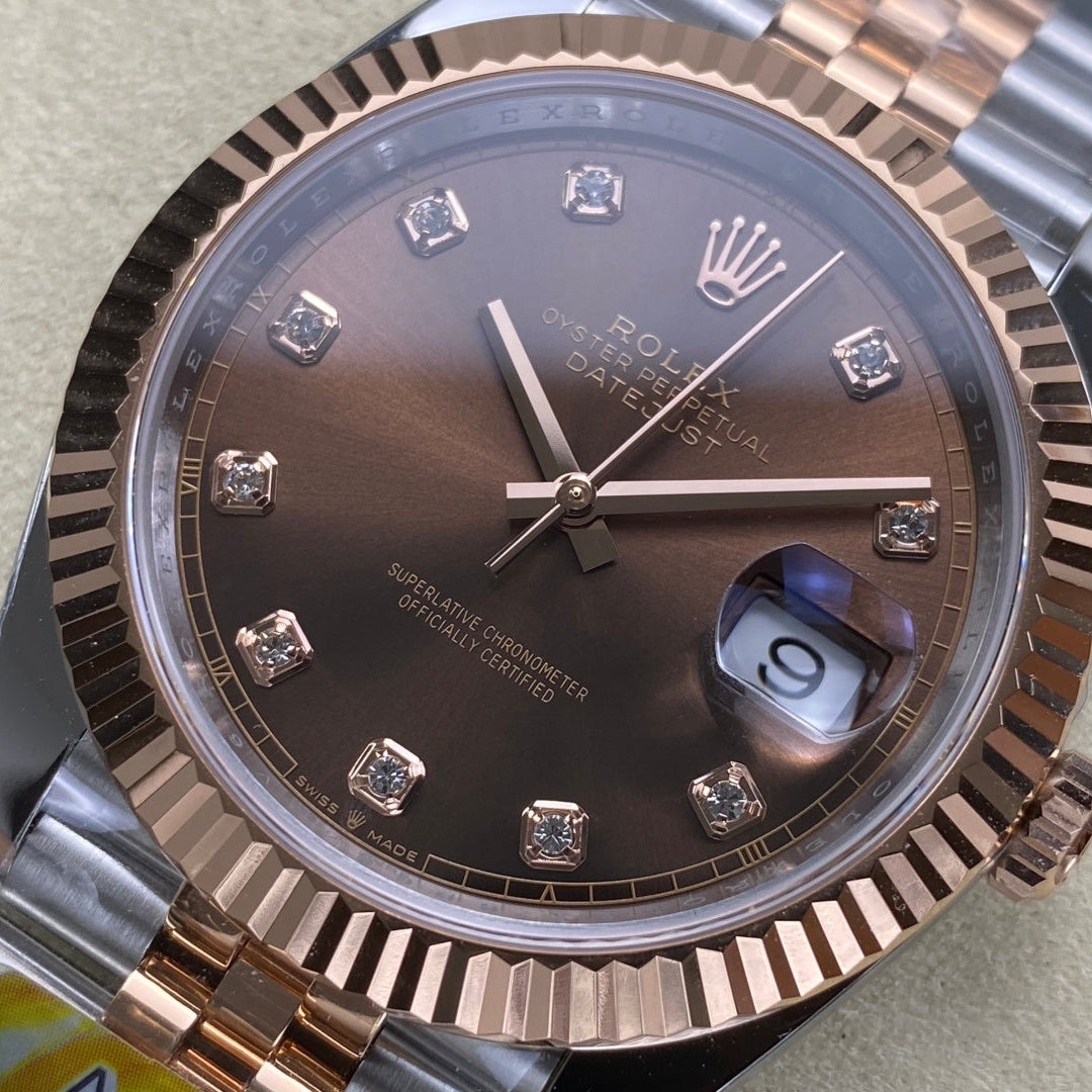 Rolex Date Just “Chocolate”Diamond Dial