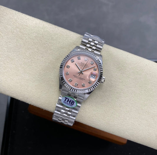 Rolex Rose Diamond Dial Woman