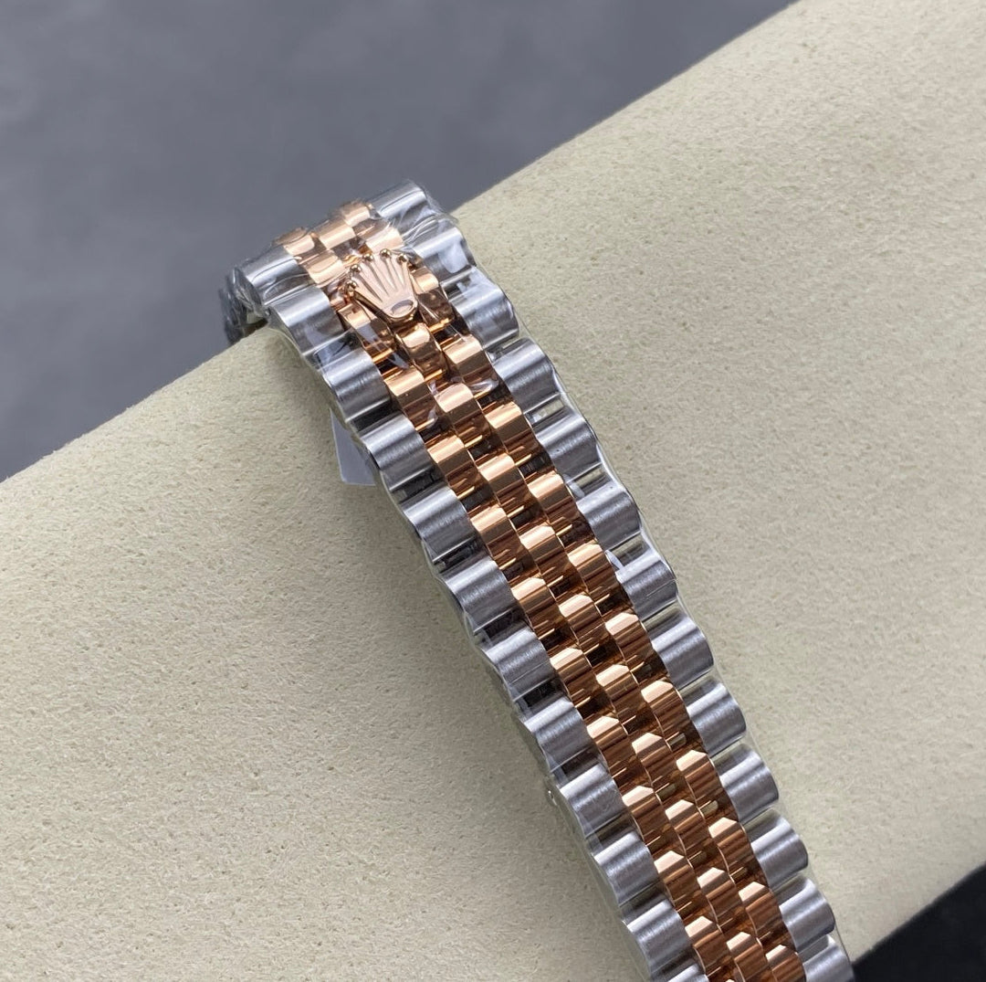 Rolex Two Tone Brown Diamond Dial Woman