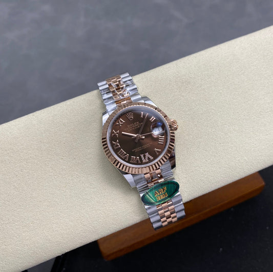 Rolex Two Tone Brown Roman Dial Woman