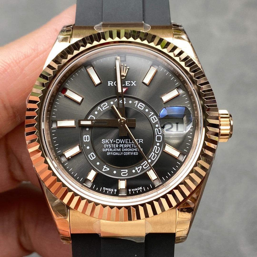 Rolex Sky Dweller Rose Oyster Flex