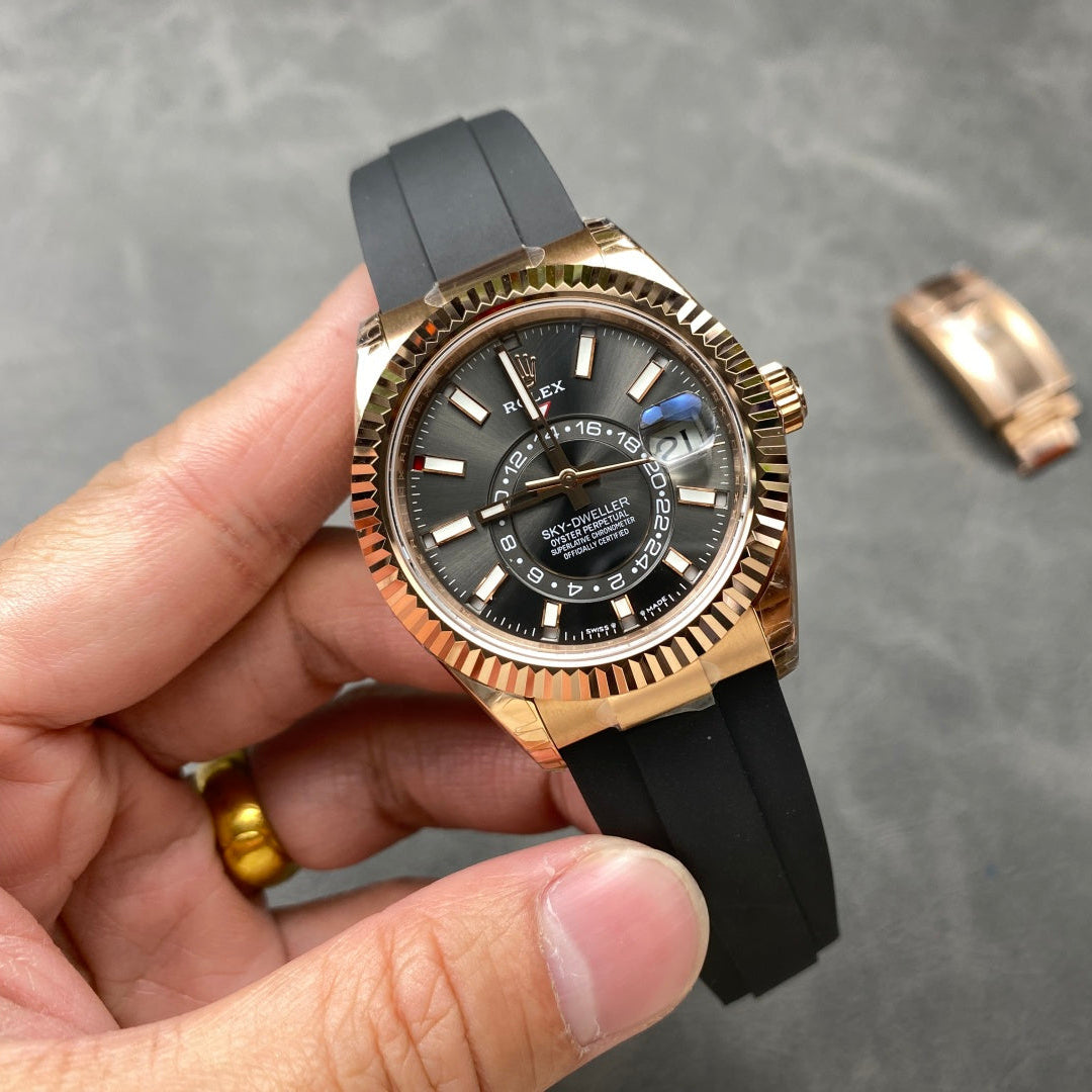 Rolex Sky Dweller Rose Oyster Flex