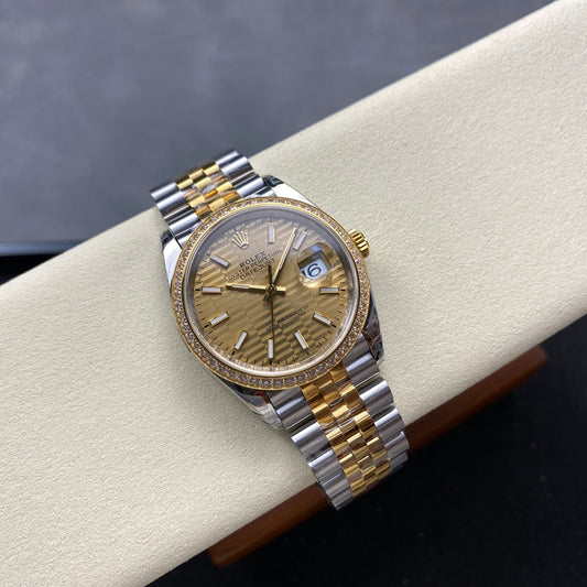 Rolex "Date Just Two Tone Gold" 36mm Diamond Bezel Woman